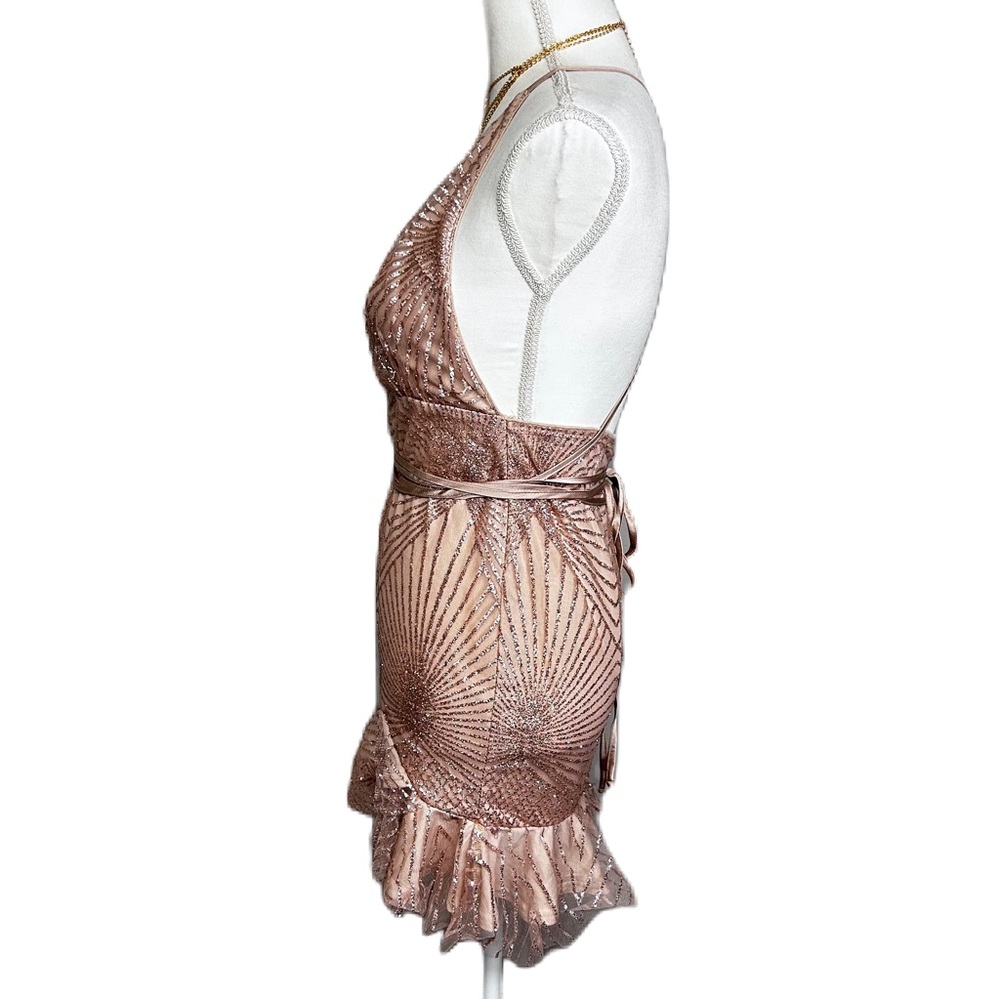 Hello Molly Sparkly Ruffle Mini Dress Size 4 Small Strappy Glitter Fairy Swiftie - Picture 3 of 13